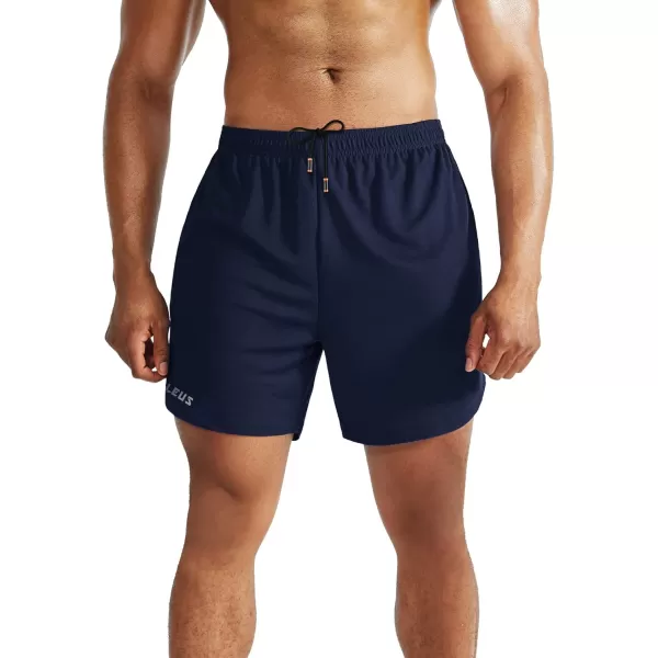 imageNELEUS Mens 2 in 1 Running Shorts with LinerDry Fit Workout Shorts with Pockets6070 BlackNavy Blue 2 Pack