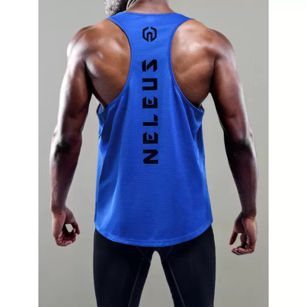 imageNELEUS Mens 3 Pack Dry Fit YBack Muscle Tank Top5031 3 Pack Olive Green blue navy Blue
