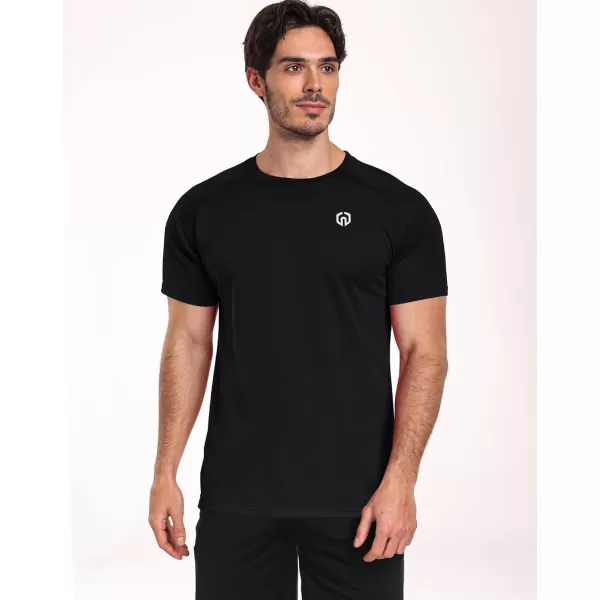 imageNELEUS Mens Dry Fit Athletic Running Shirt5012 BlackBlackBlack