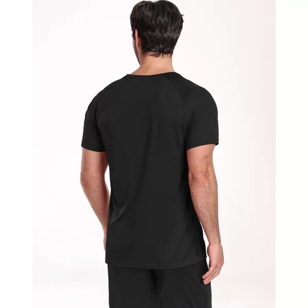 imageNELEUS Mens Dry Fit Athletic Running Shirt5012 BlackBlackBlack