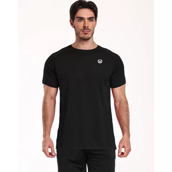 imageNELEUS Mens Dry Fit Athletic Running Shirt5012 BlackBlackBlack