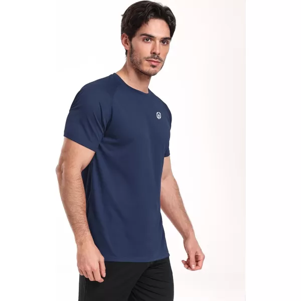 imageNELEUS Mens Dry Fit Athletic Running Shirt5012 BlackGreyNavy Blue