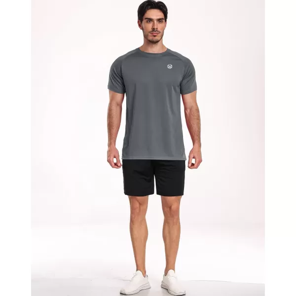 imageNELEUS Mens Dry Fit Athletic Running Shirt5012 BlackGreyWhite