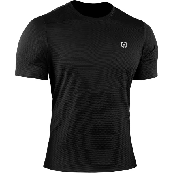 imageNELEUS Mens Dry Fit Athletic Running Shirt508 BlackBlackBlack 3 Pack