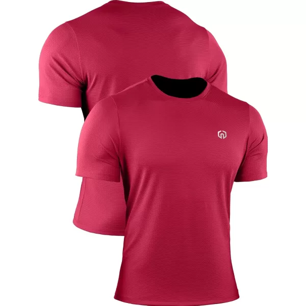 imageNELEUS Mens Dry Fit Athletic Running Shirt508 BlackGreyRed 3 Pack