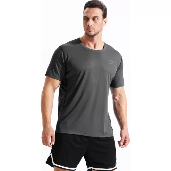 imageNELEUS Mens Dry Fit Athletic Running ShirtZ027 BlackGreyNavy Blue 3 Pack