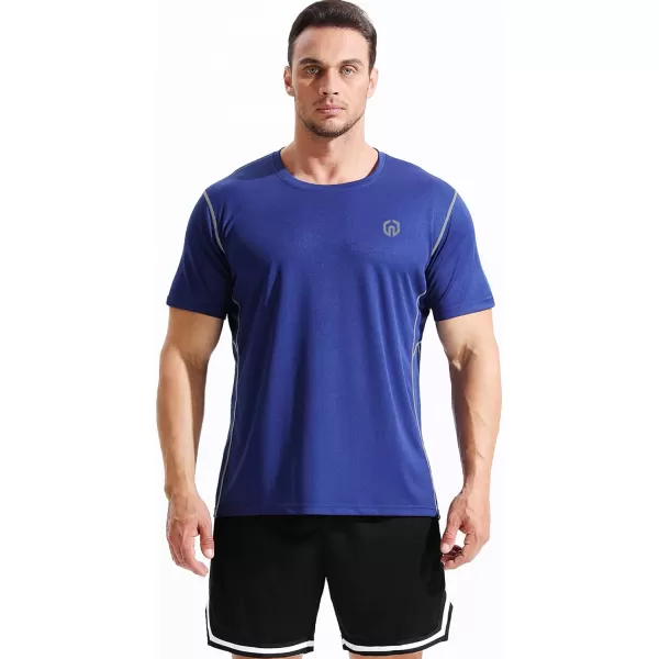 imageNELEUS Mens Dry Fit Athletic Running ShirtZ027 BlackOlive GreenBlue 3 Pack