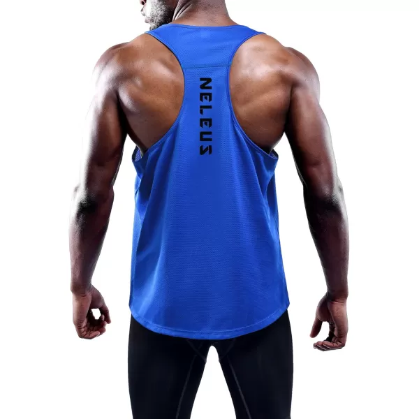 imageNELEUS Mens Workout Running Tank Top Sleeveless Gym Athletic Shirts5080 BlackGreyBlue 3 Pack