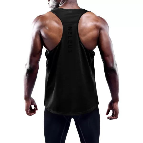 imageNELEUS Mens Workout Running Tank Top Sleeveless Gym Athletic Shirts5080 BlackGreyRed 3 Pack