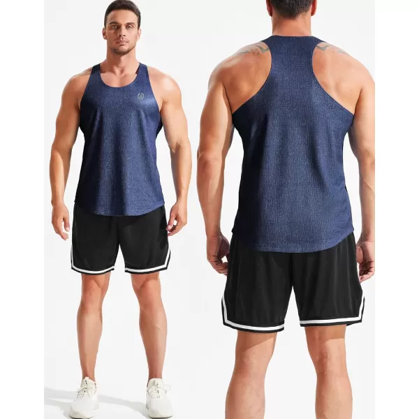 imageNELEUS Mens Workout Running Tank Top Sleeveless Gym Athletic Shirts5081 Dark GreyLight GreyNavy Blue 3 Pack