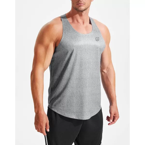 imageNELEUS Mens Workout Running Tank Top Sleeveless Gym Athletic Shirts5081 Dark GreyLight GreyNavy Blue 3 Pack