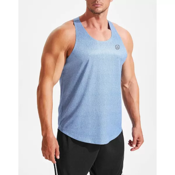 imageNELEUS Mens Workout Running Tank Top Sleeveless Gym Athletic Shirts5081 Olive GreenNavy BlueLight Blue 3 Pack