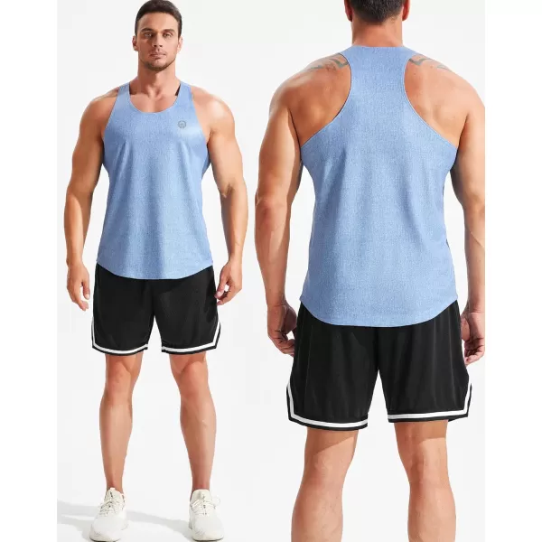 imageNELEUS Mens Workout Running Tank Top Sleeveless Gym Athletic Shirts5081 Olive GreenNavy BlueLight Blue 3 Pack