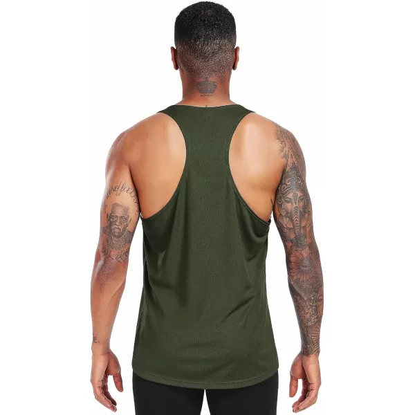 imageNELEUS Mens Workout Running Tank Top Sleeveless Gym Athletic Shirts6 PackBlack2pcs navy2pcs olive Green2pcs