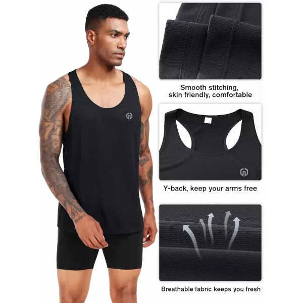 imageNELEUS Mens Workout Running Tank Top Sleeveless Gym Athletic Shirts6 PackBlack3pcs grey3pcs