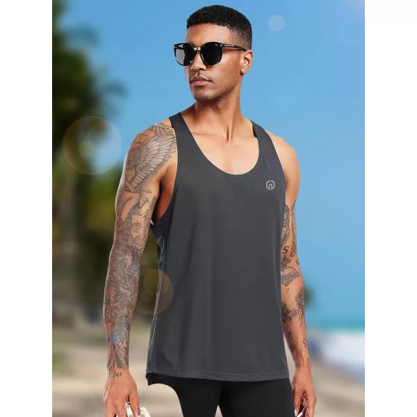 imageNELEUS Mens Workout Running Tank Top Sleeveless Gym Athletic Shirts6 PackBlack3pcs grey3pcs