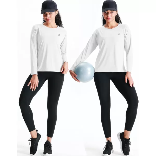 imageNELEUS Womens Athletic Workout Shirts Long Sleeve Running Yoga Tops8024 BlackGreyWhite 3 Pack