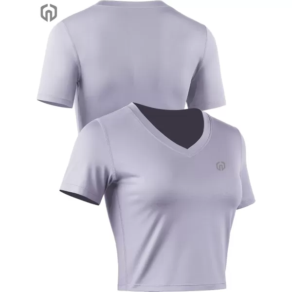 imageWomens 3 Pack Running Shirt Workout Athletic Crop ShirtsVneck BlackGreyLight Purple  3 Pack