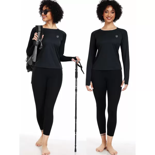 imageNELEUS Womens Athletic Workout Shirts Long Sleeve Running Yoga Tops8502 BlackBlackBlack 3 Pack