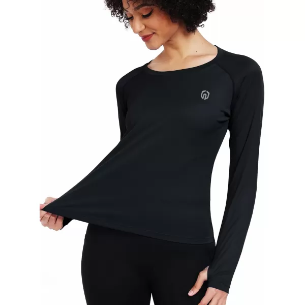 imageNELEUS Womens Athletic Workout Shirts Long Sleeve Running Yoga Tops8502 BlackBlackBlack 3 Pack