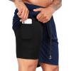 imageNELEUS 2 in 1 Athletic Shorts for Men with Pockets 9quot Dry Fit Workout Shorts with Liner6150 Black  Black  Navy Blue  Navy Blue 4 Pack