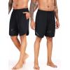 imageNELEUS 2 in 1 Athletic Shorts for Men with Pockets 9quot Dry Fit Workout Shorts with Liner6150 Black 4 Pack