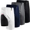 imageNELEUS 2 in 1 Athletic Shorts for Men with Pockets 9quot Dry Fit Workout Shorts with Liner6150 Black  Grey  Navy  White 4 Pack