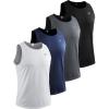 imageNELEUS 4 Pack Mens Gym Shirts Sleeveless Athletic Workout Tank Tops0175 Black  Grey  Navy Blue  White 4 Pack
