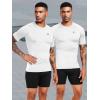 imageNELEUS Mens 3 Pack Athletic Compression Base Layer Workout Shirt173 Black grey navy Blue white 4 Pack