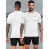 imageNELEUS Mens 3 Pack Athletic Compression Base Layer Workout Shirt173 Black grey navy Blue white 4 Pack