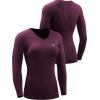 imageNELEUS Womens 3 Pack Compression Shirts Long Sleeve Yoga Athletic Running T ShirtVneck BlackGreyRed 3 Pack