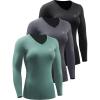 V-neck: Black/Blackish Green/Grey 3 Pack