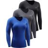 V-neck: Black/Grey/Blue 3 Pack