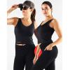 imageNELEUS Womens 3 Pack Athletic Compression Tank Top with Sport Bra Running Shirt8200 BlackGreyRed