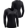 imageNELEUS Womens 3 Pack Compression Shirts Long Sleeve Yoga Athletic Running T ShirtVneck BlackBlueRosy Brown 3 Pack