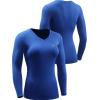 imageNELEUS Womens 3 Pack Compression Shirts Long Sleeve Yoga Athletic Running T ShirtVneck BlackBlueRosy Brown 3 Pack