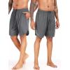 imageNELEUS 2 in 1 Athletic Shorts for Men with Pockets 9quot Dry Fit Workout Shorts with Liner6150 Grey 1 Pack