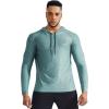 imageNELEUS Mens Dry Fit Athletic Shirt Workout Running Long Sleeve Shirts with Hoods5071 Dark GreyLight Green 2 Pack