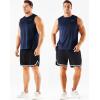 imageNELEUS Mens Dry Fit Workout Running Muscle Tank Top5160 BlackGreyNavy Blue