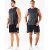 imageNELEUS Mens Dry Fit Workout Running Muscle Tank Top5160 BlackGreyRed