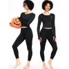 imageNELEUS Womens Running Workout Athletic Crop Shirts Pack of 3208 Black 2pcs  White 2pcs