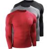 imageNELEUS Mens 3 Pack Athletic Compression Shirt Running ShirtsZ029 BlackGreyRed