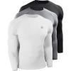 imageNELEUS Mens 3 Pack Athletic Compression Shirt Running ShirtsZ029 BlackGreyWhite