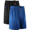 imageNELEUS Mens 7 inch Running Shorts Athletic Gym Workout Shorts with PocketsQ6001 2 Pack blackBlue