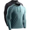 imageNELEUS Mens Dry Fit Athletic Shirt Workout Running Long Sleeve Shirts with Hoods5071 Dark GreyLight Green 2 Pack