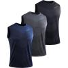 imageNELEUS Mens Dry Fit Workout Running Muscle Tank Top5160 BlackGreyNavy Blue