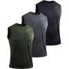 imageNELEUS Mens Dry Fit Workout Running Muscle Tank Top5160 BlackGreyOlive Green