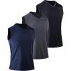 V-neck: Black/Grey/Navy Blue  3 Pack