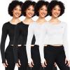 imageNELEUS Womens Running Workout Athletic Crop Shirts Pack of 3208 Black 2pcs  White 2pcs