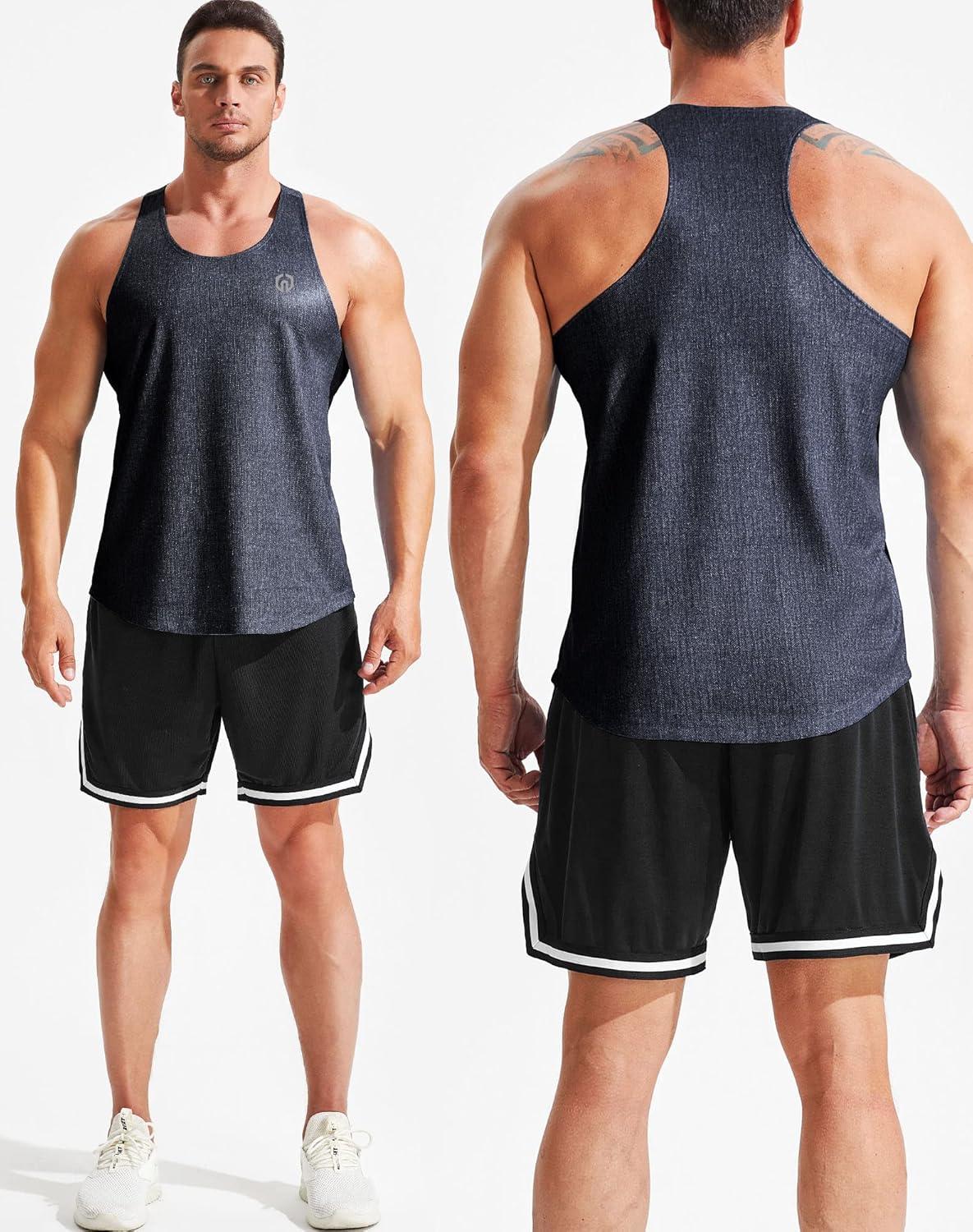 imageNELEUS Mens Gym Workout Running Tank Top Sleeveless Athletic Shirts81 Dark GreyLight GreyOlive Green 3 Pack